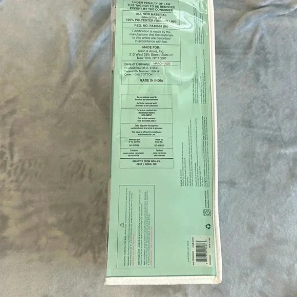 aden + anais Blue and White 3-Piece Crib Set - Picture 8 of 9